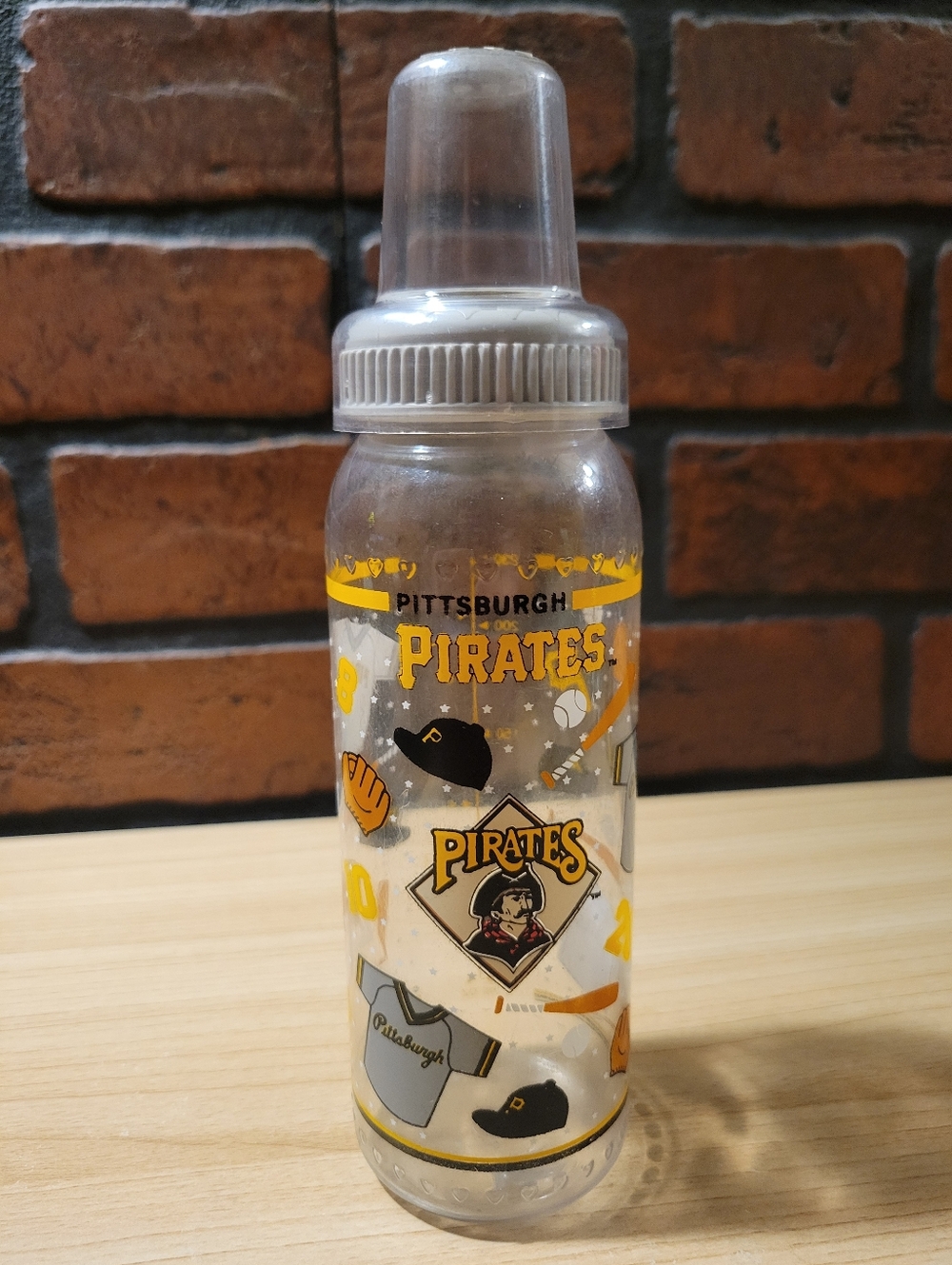 Vintage Cherubs Pittsburgh Pirates Baby Bottle with Lid
